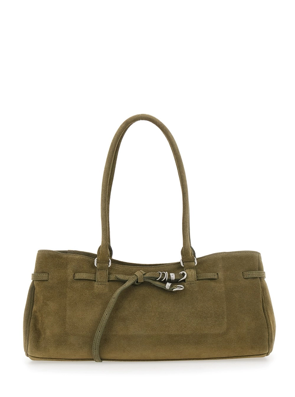 Margesherwood Borsa a spalla 'Grandma Used' con cinturino regolabile sul fronte in suede verde donna