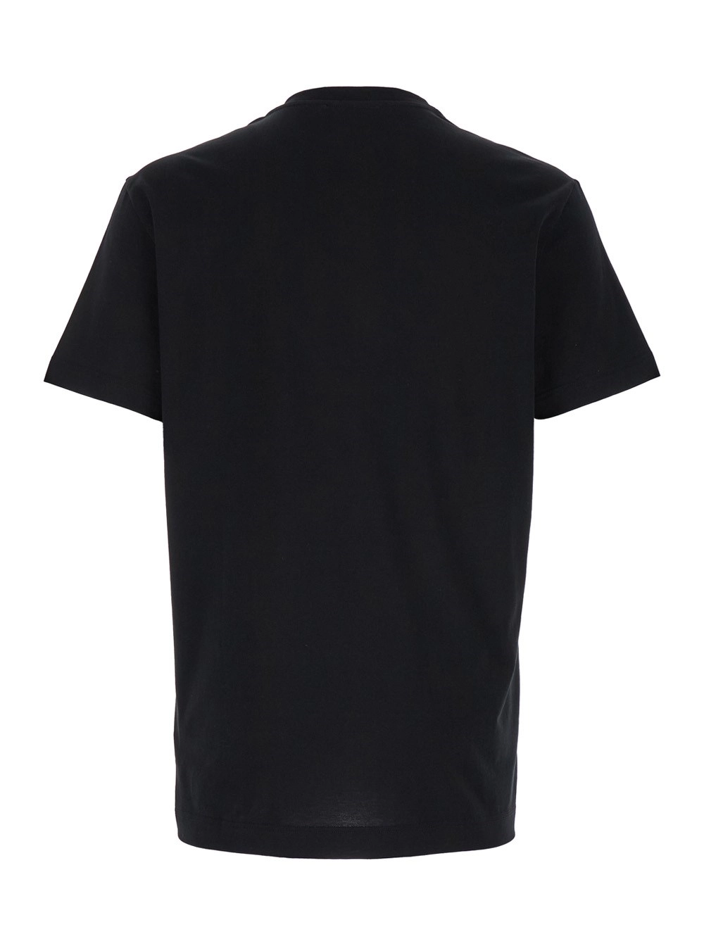 Dolce & Gabbana T-Shirt con Stampa Logo Signature in Cotone Nera Uomo, view 2