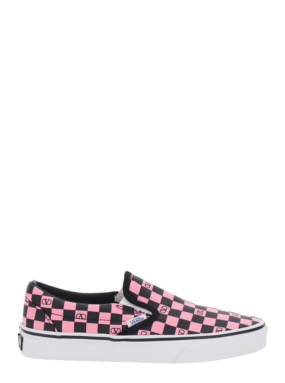 Valentino Garavani Sneaker Low Top con Motivo Check e Stampa VLogo All-Over in Cotone Multicolore Donna