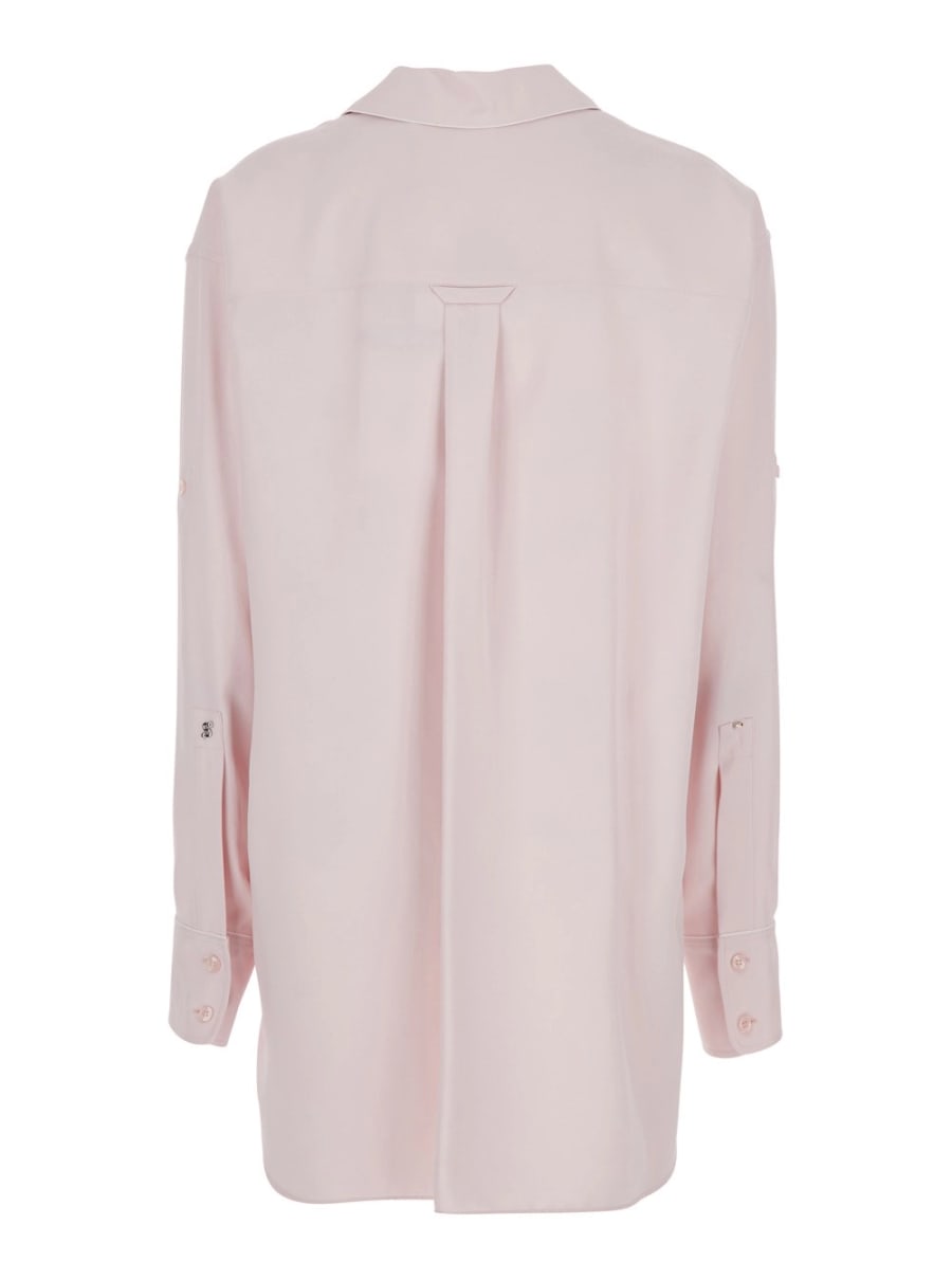 Sportmax Camicia Oversize 'Cocco' con Colletto a Revers e Tasca Applicata sul Fronte in Viscosa Rosa Donna, view 2