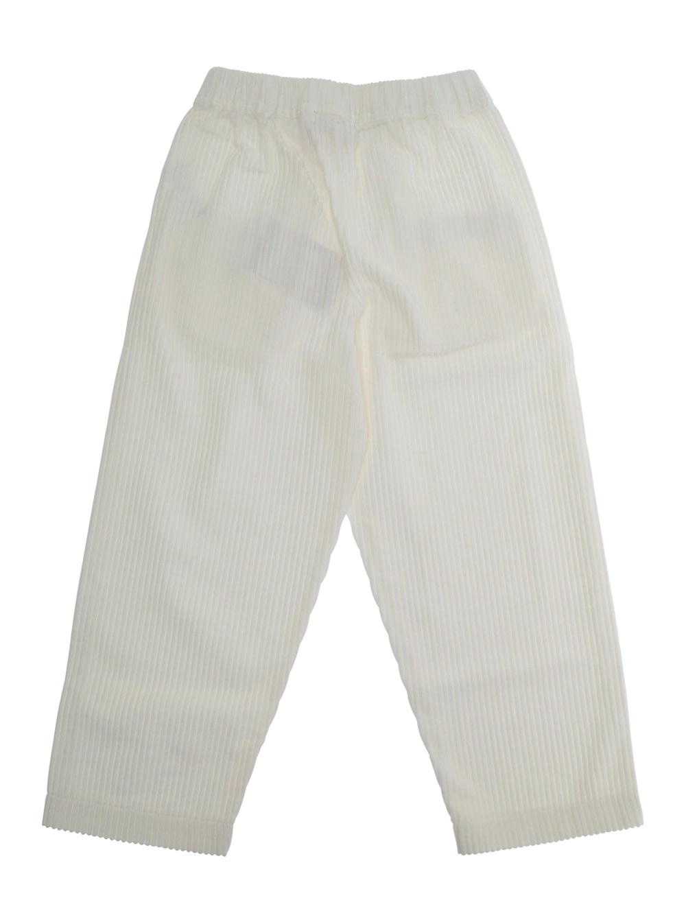Morning mess therapy kids Pantalone 'Teresa' con Logo Lettering sul Fronte e Vita Elasticizzata in Velluto a Coste Bianco Bambina, view 2