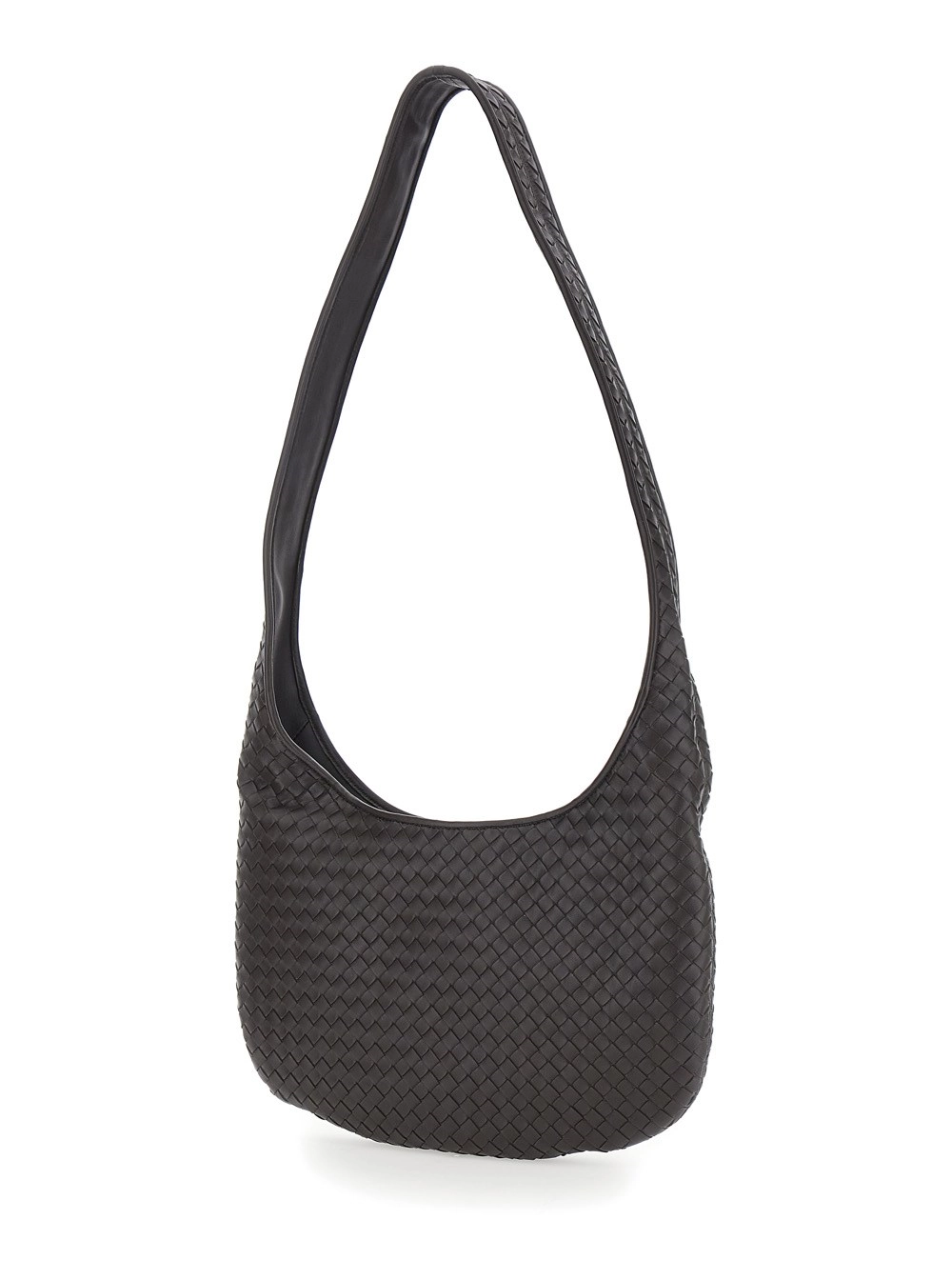 Bottega Veneta Borsa a Tracolla con Chiusura con Zip Superiore e Motivo Intrecciato in Pelle Marrone Uomo, view 2