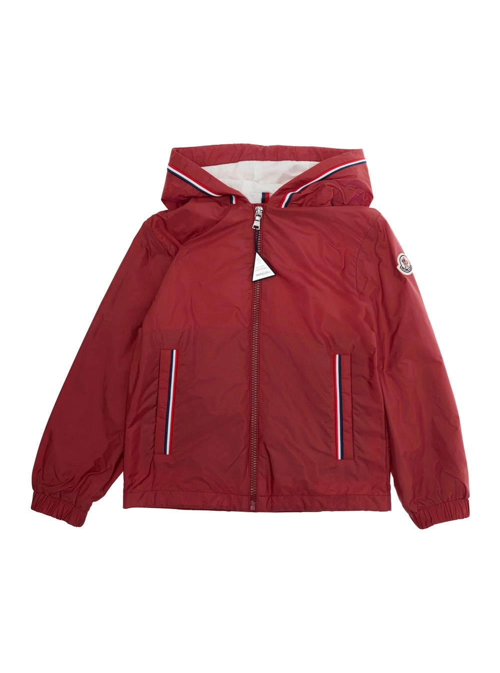 Moncler kids Giubbotti 'GRANDUC JACKET' Rosso con Cappuccio e Chiusura Frontale in Polyamide Bambino
