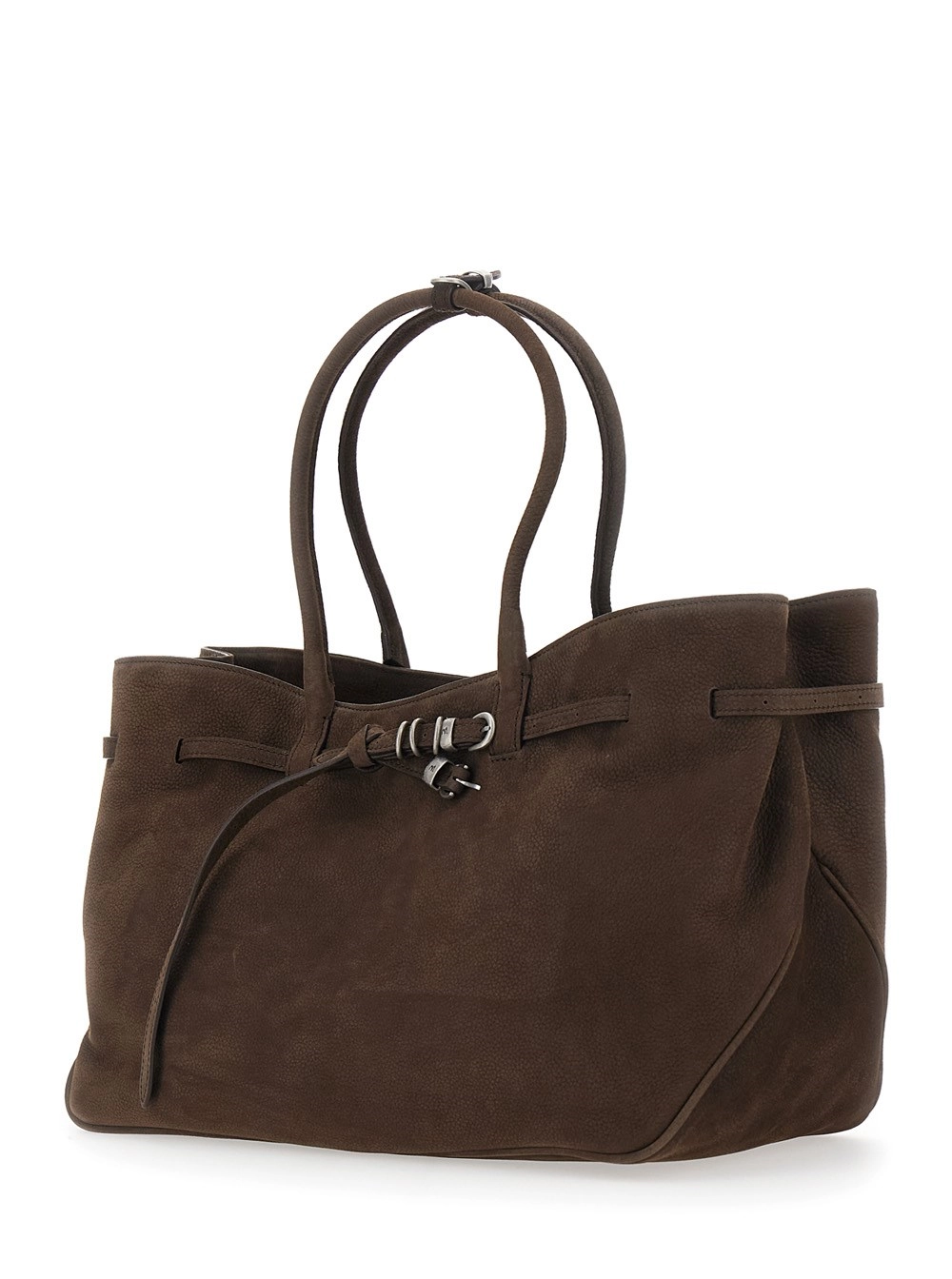 Margesherwood Borsa a spalla 'Grandma Used Large' con cinturino regolabile sul fronte in suede marrone donna, view 2