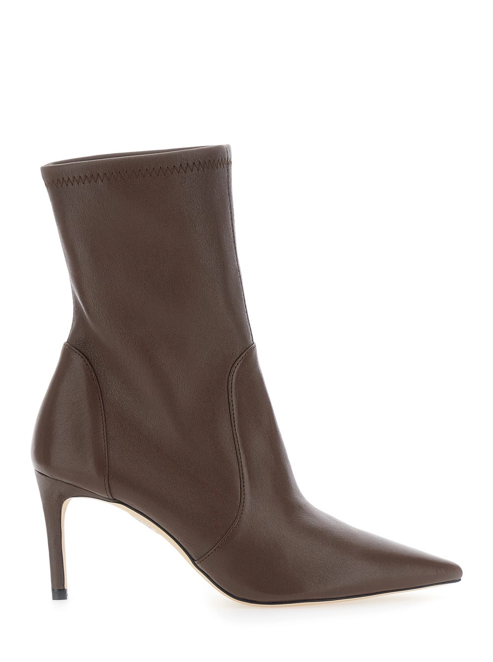 Stuart weitzman Stivaletti 'Stuart Power' con tacco alto e design a punta in pelle marroni donna