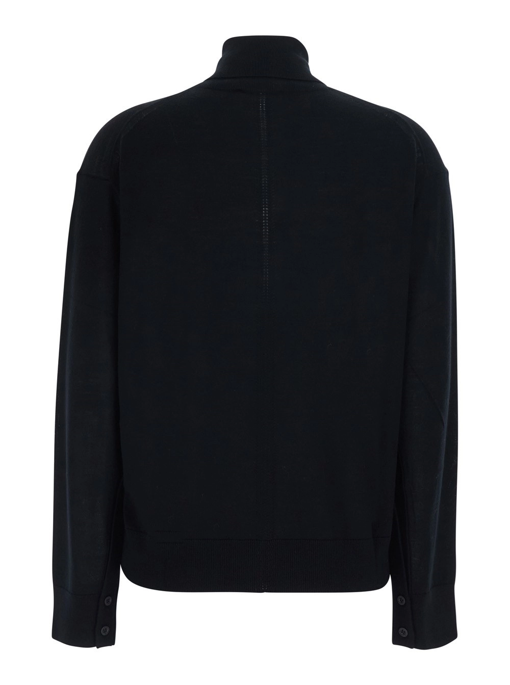 Semicouture Maglia 'FREDA' con scollo a V in lana vergine nera per donna, view 2