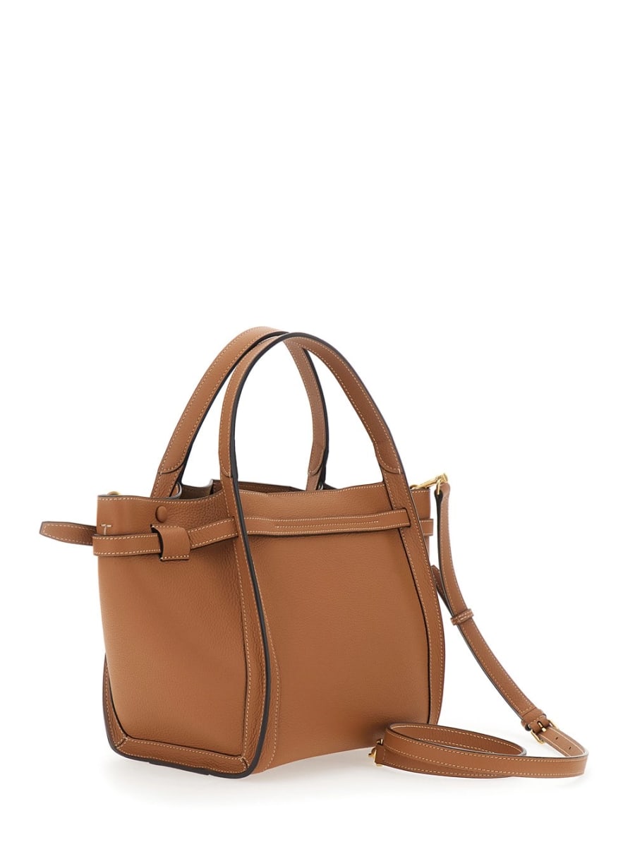 Tod's Borsa Shopping Media con Placca T Timeless sul Fronte e Tracolla Regolabile e Removibile in Pelle Marrone Donna, view 3