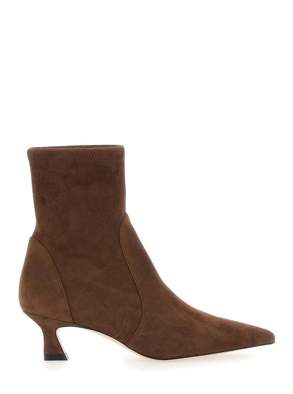 Stuart weitzman Stivaletti 'Vinnie' a punta con tacco medio in pelle scamosciata marroni donna