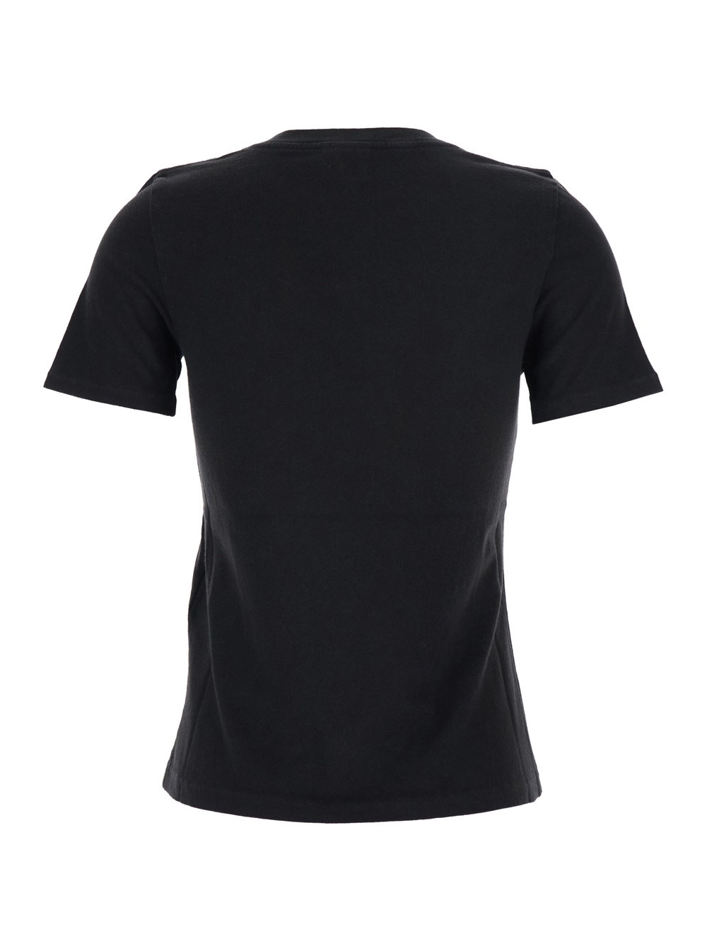 Chloé T-Shirt Girocollo con Maxi Stampa Logo sul Fronte in Cotone Nera Donna, view 2