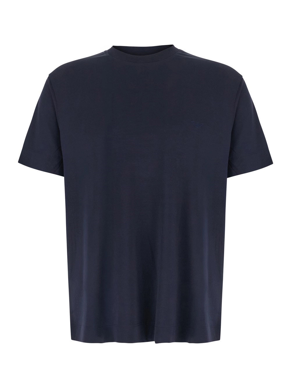 Emporio Armani Tshirt con collo rotondo e logo tono su tono in modal blu uomo