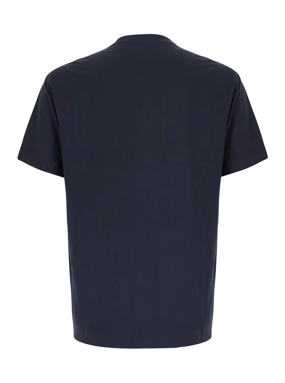 Emporio Armani Tshirt con collo rotondo e logo tono su tono in modal blu uomo, view 2