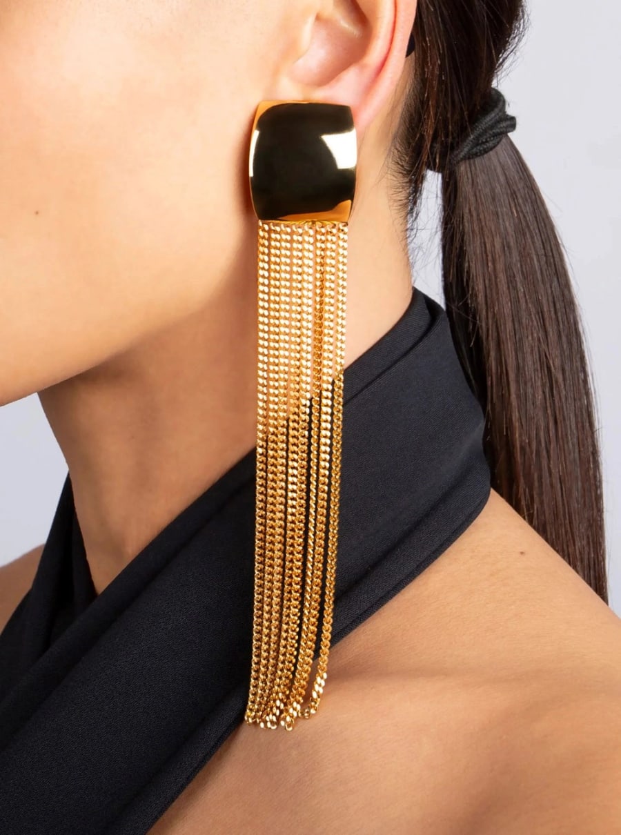 Federica tosi Orecchini 'Julie' con Design Pendente in Metallo Color Oro Donna, view 2