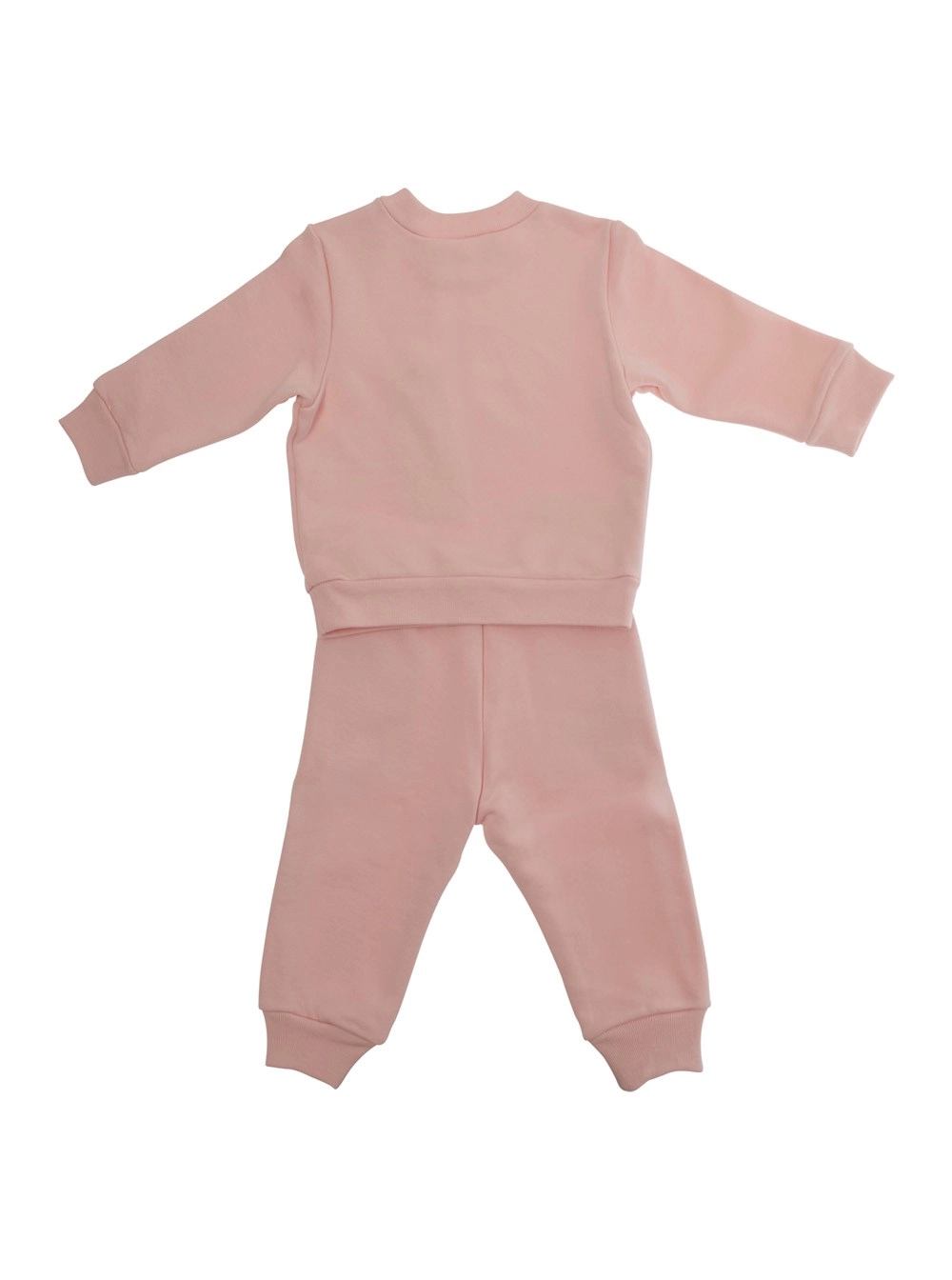 Marni kids Completo felpa e pantalone con logo lettering in cotone rosa baby, view 2