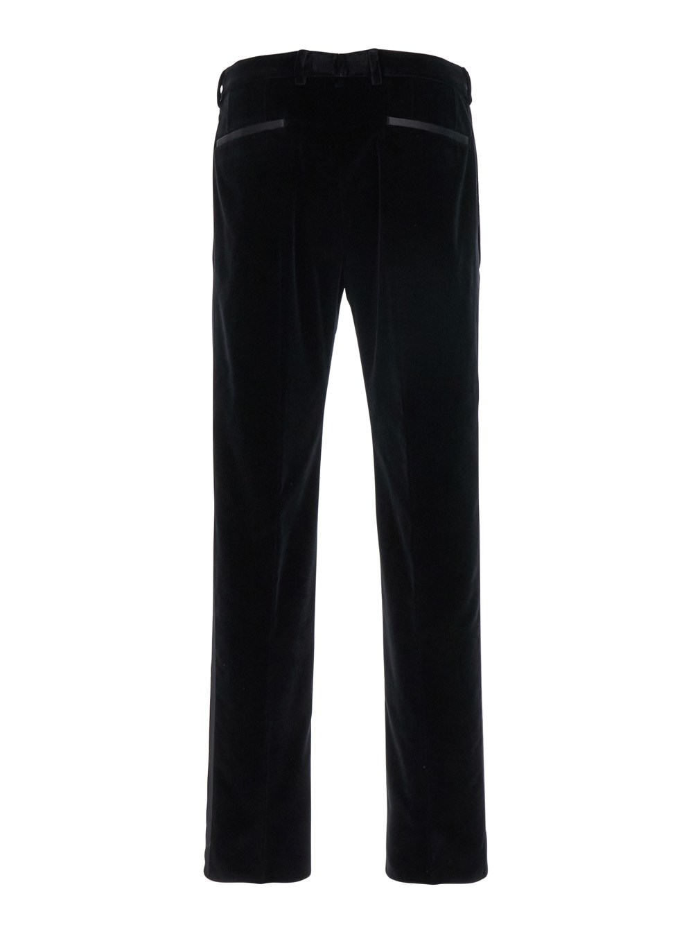 Dolce & Gabbana Pantalone con Passanti per Cintura in Velluto Stretch Nero Uomo, view 2