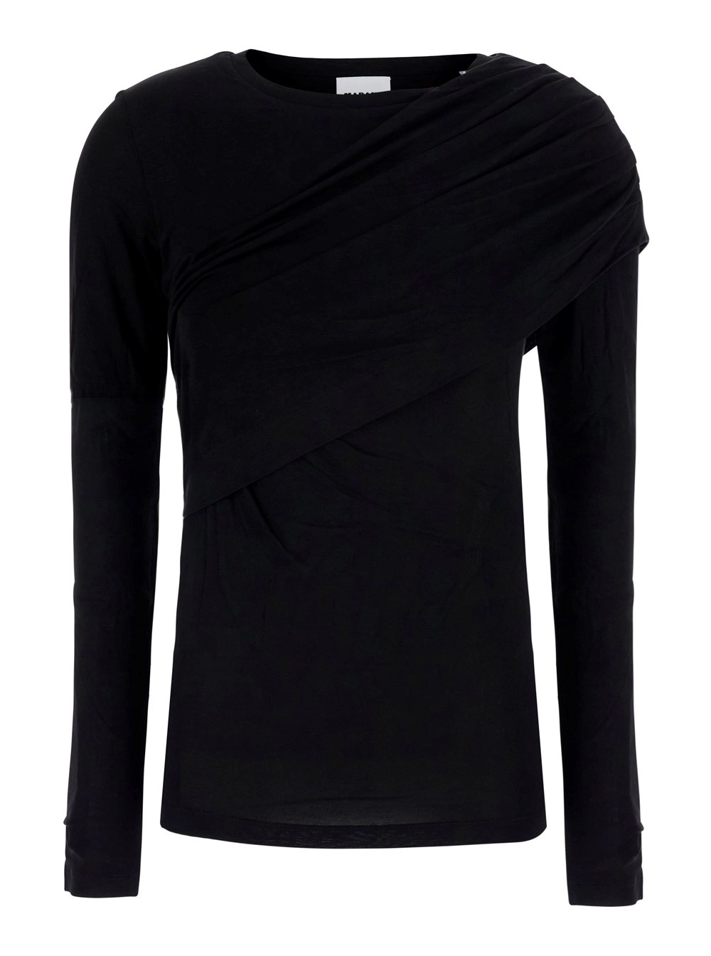 Marant etoile Top 'Dressi' con motivo drappeggiato sul fronte in viscosa nero donna