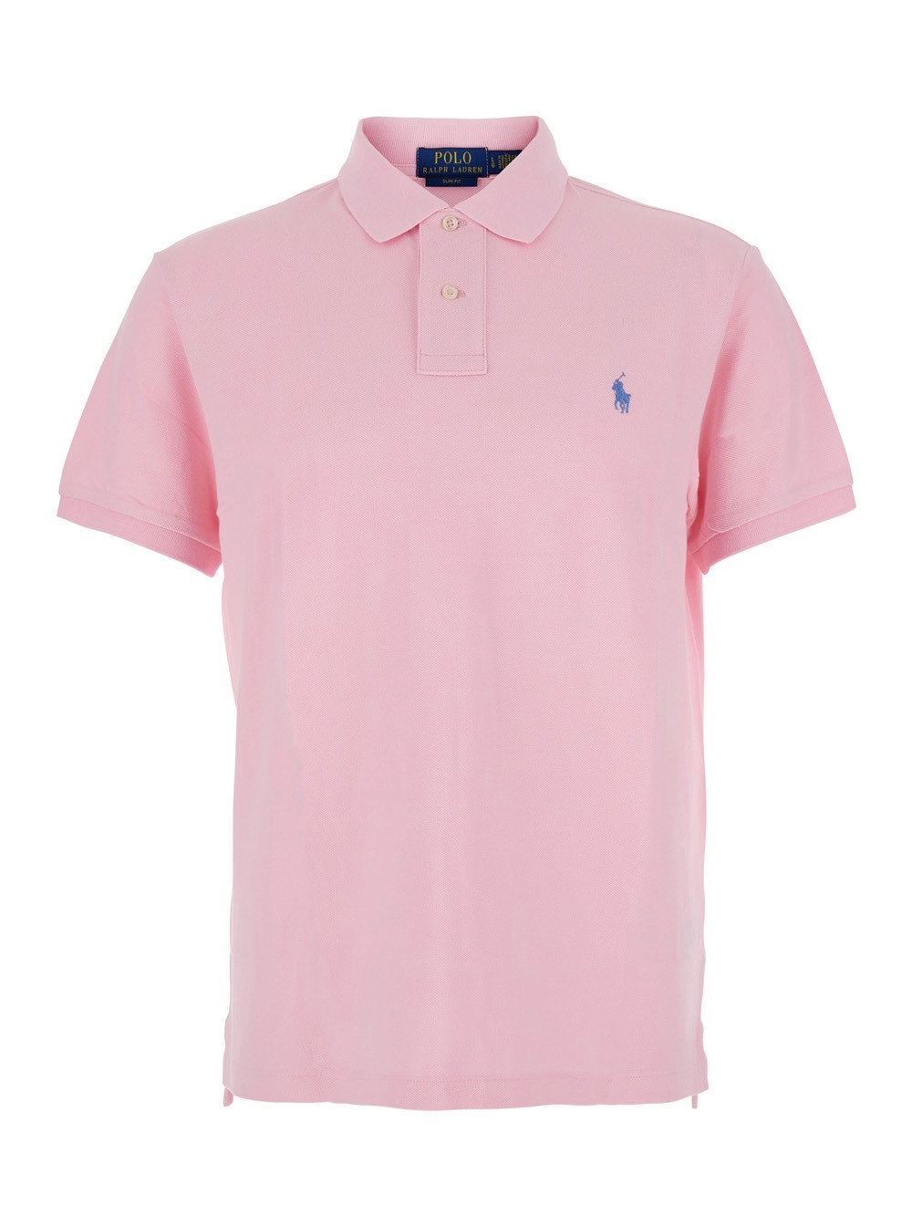 Polo Ralph Lauren Polo 'Slim Fit' con colletto classico e ricamo Cavallino sul fronte in cotone rosa uomo