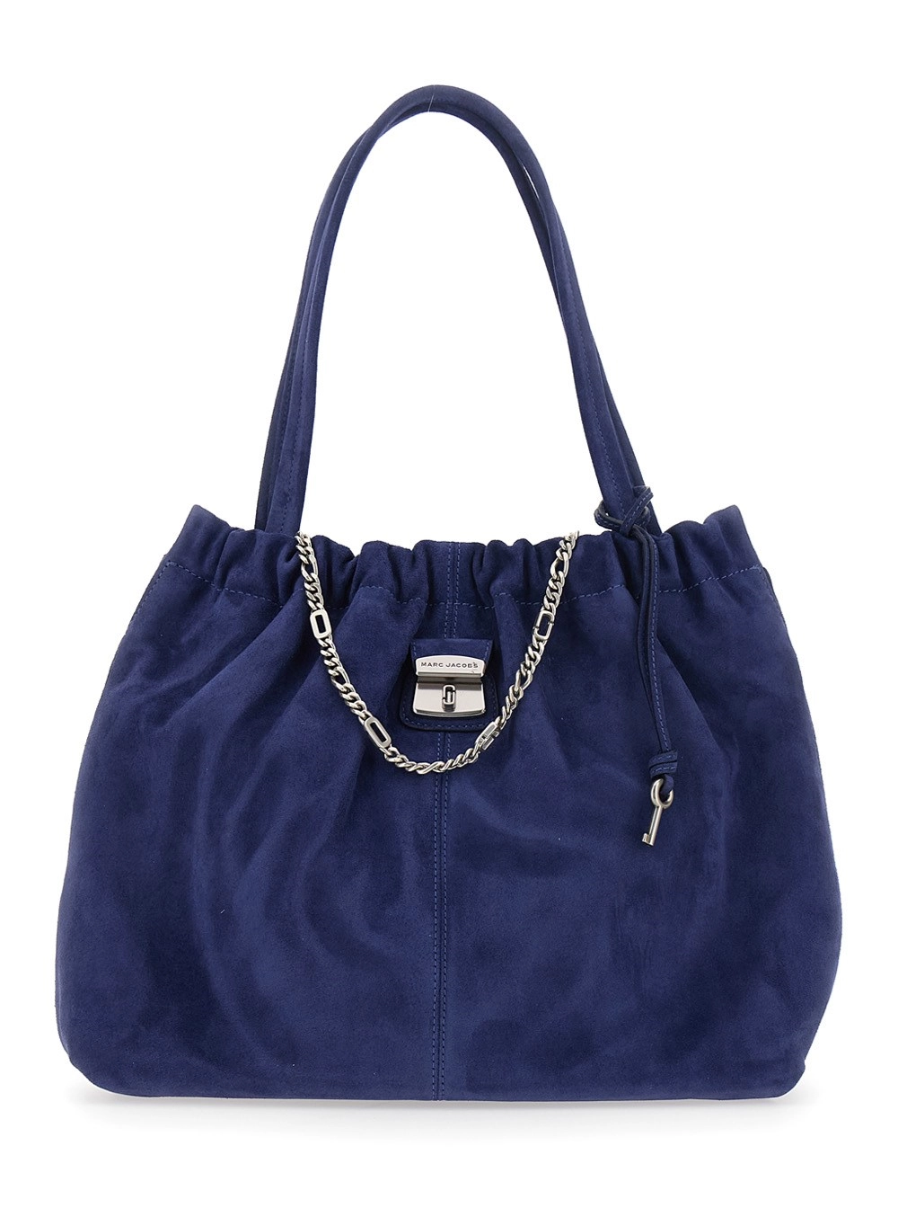 Marc Jacobs Borsa a Spalla 'The Tote' con Dettaglio con Catena e Chiusura con Coulisse in Suede Blu Donna