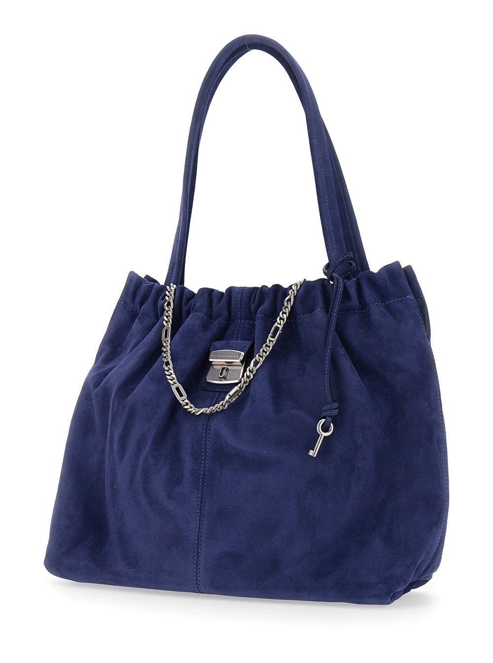 Marc Jacobs Borsa a Spalla 'The Tote' con Dettaglio con Catena e Chiusura con Coulisse in Suede Blu Donna, view 2