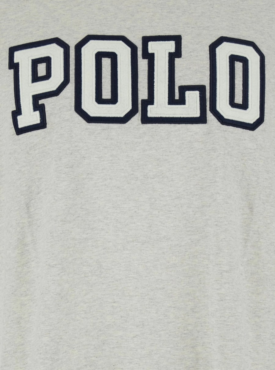 Polo Ralph Lauren T-Shirt Girocollo con Stampa Logo sul Fronte in Cotone Grigia Uomo, view 3