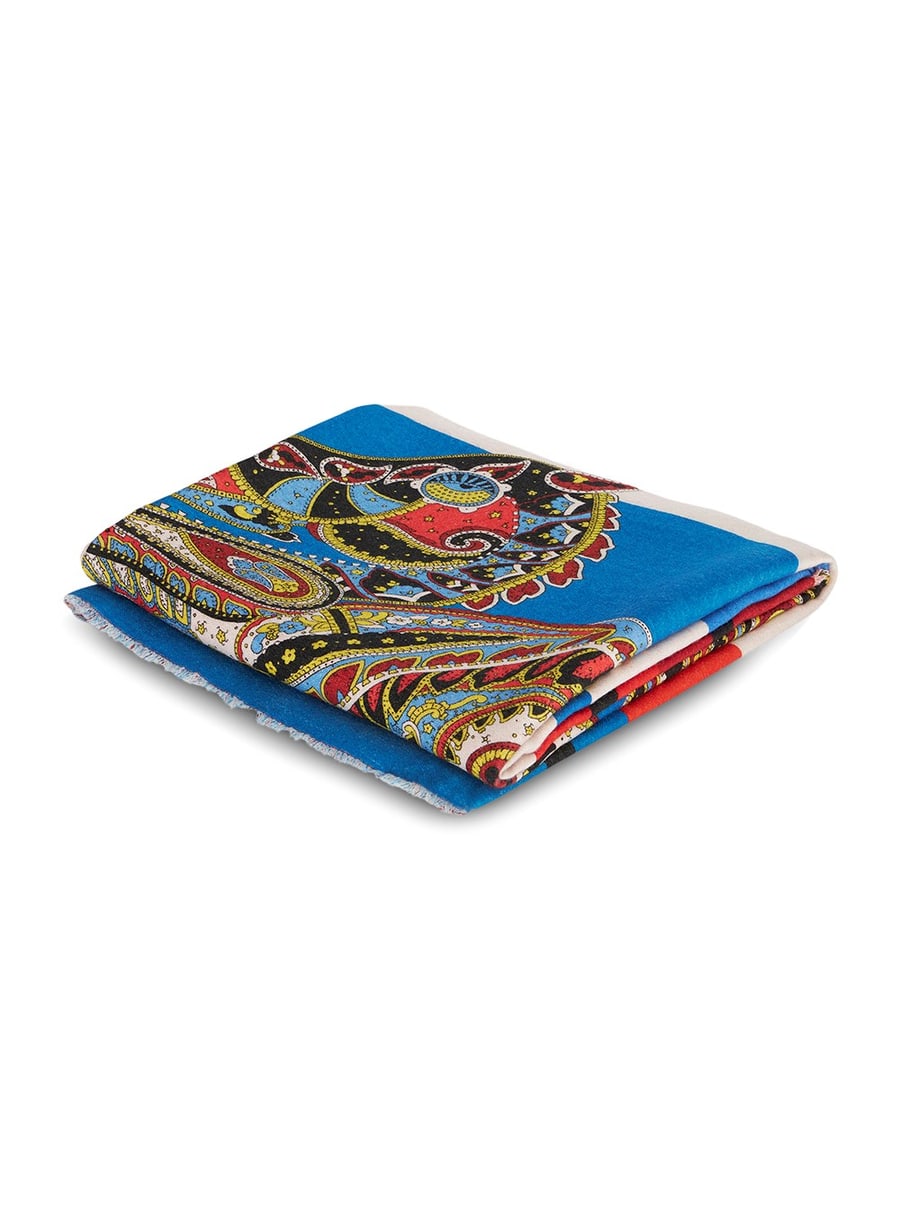Etro home Coperta con design multicolore e 100% lana, unisex