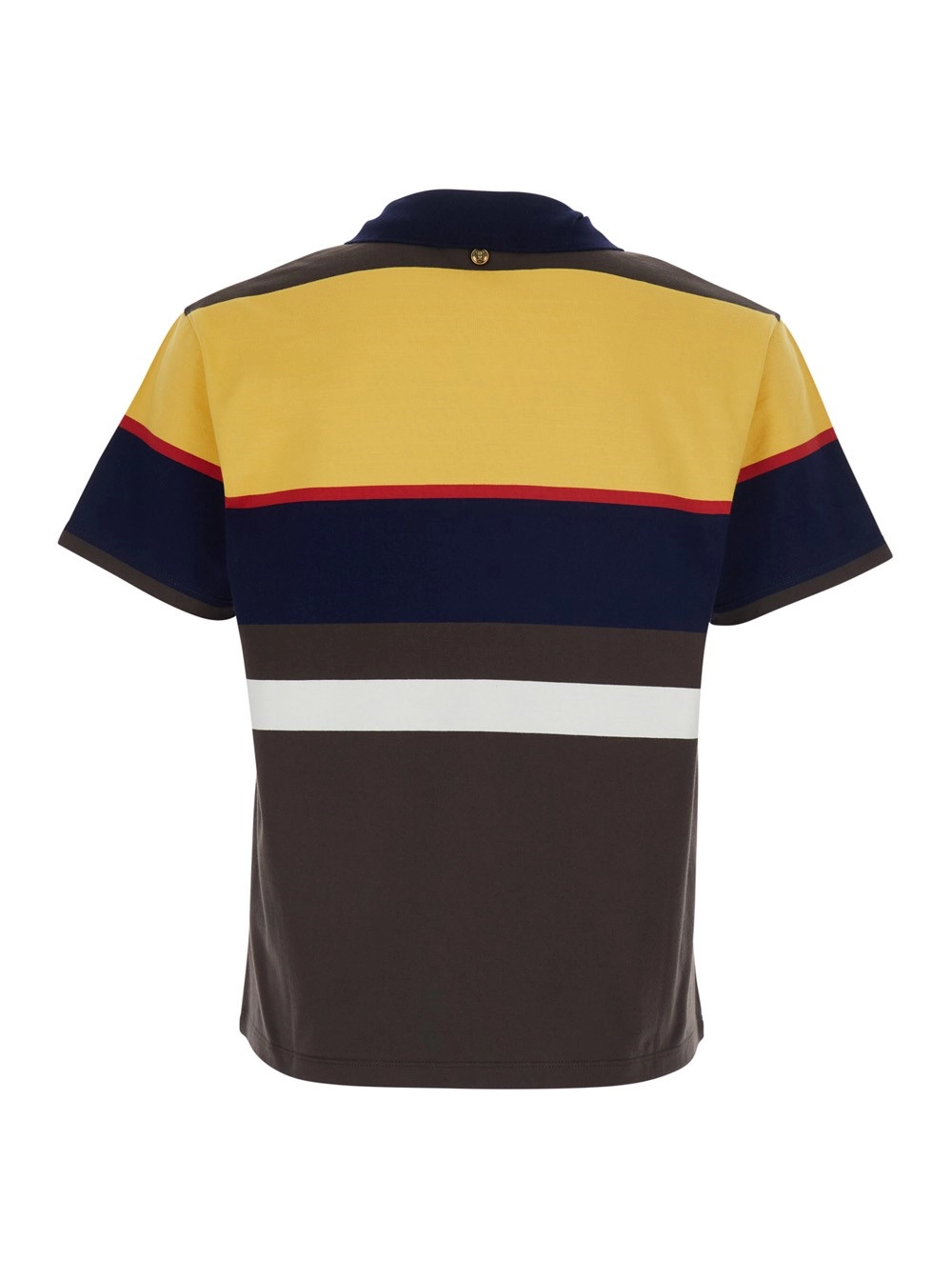 Versace T-Shirt Multicolor 'STRIPS' con Dettagli Colorati in Cotone Uomo, view 2