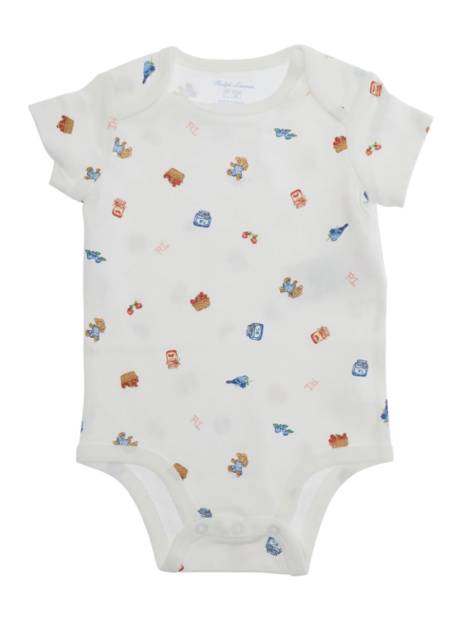 Polo ralph lauren kids Set di due bodysuit con collo rotondo e stampe in cotone Bianco baby, view 4