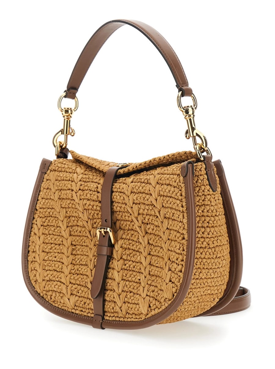 Etro Borsa a Spalla 'Pony' Media con Tracolla Regolabile e Removibile in Viscosa Beige Donna, view 2