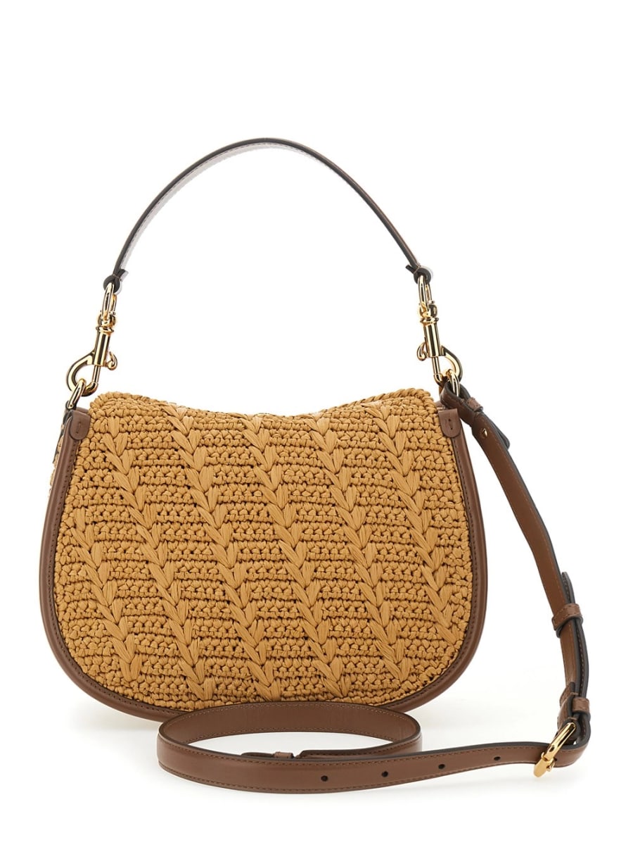 Etro Borsa a Spalla 'Pony' Media con Tracolla Regolabile e Removibile in Viscosa Beige Donna, view 4