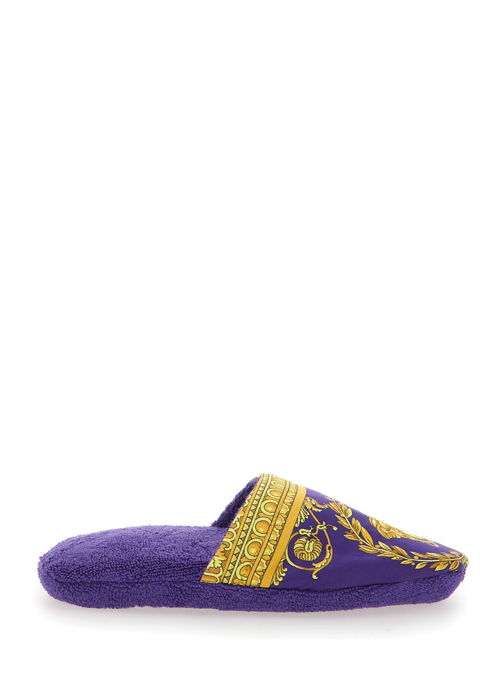 Versace home Ciabatte con stampa Barocco in Tessuto viola home
