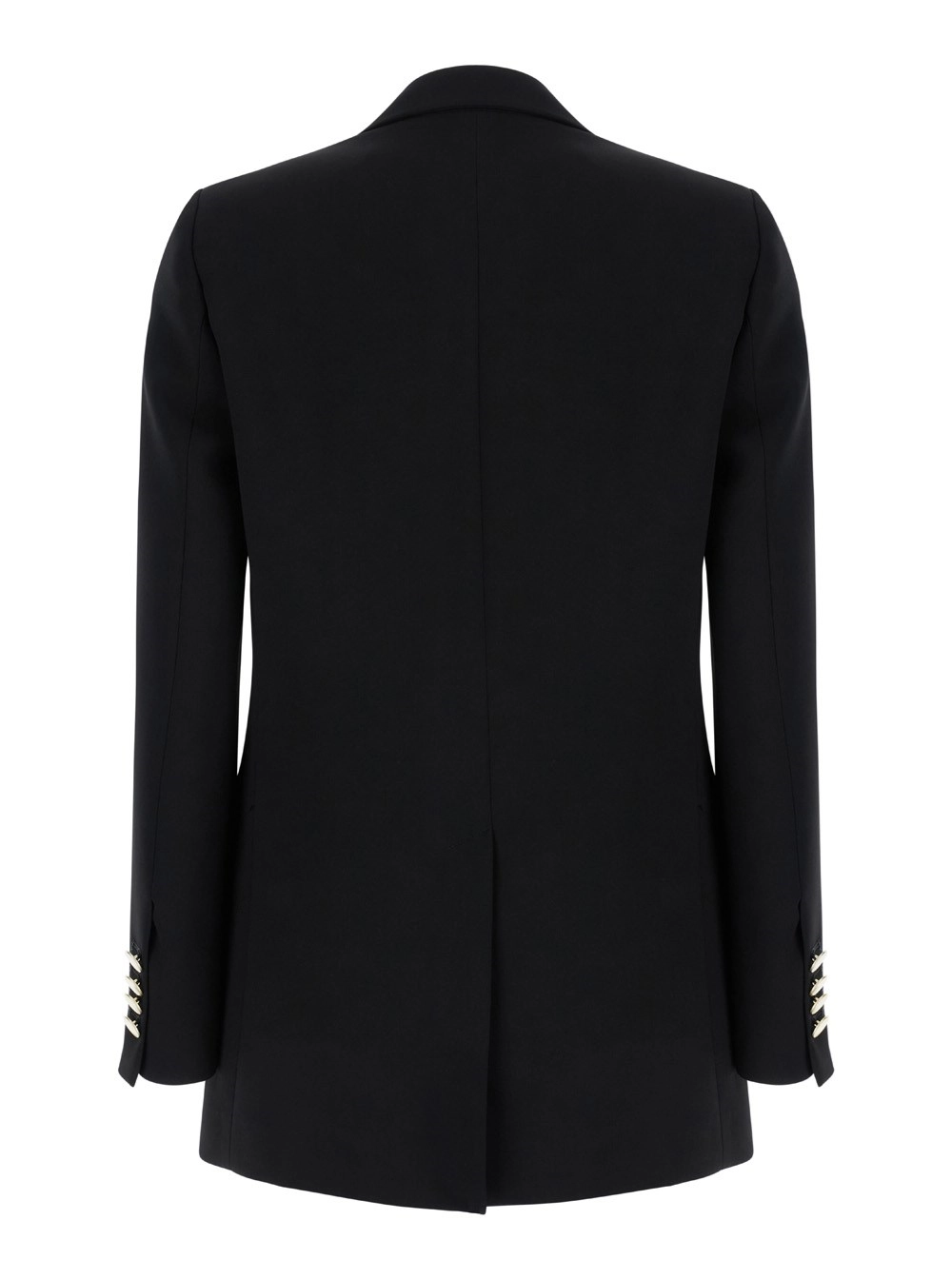 Leplain Giacca Doppiopetto con Bottoni Color Oro in Cady Nero Donna, view 2