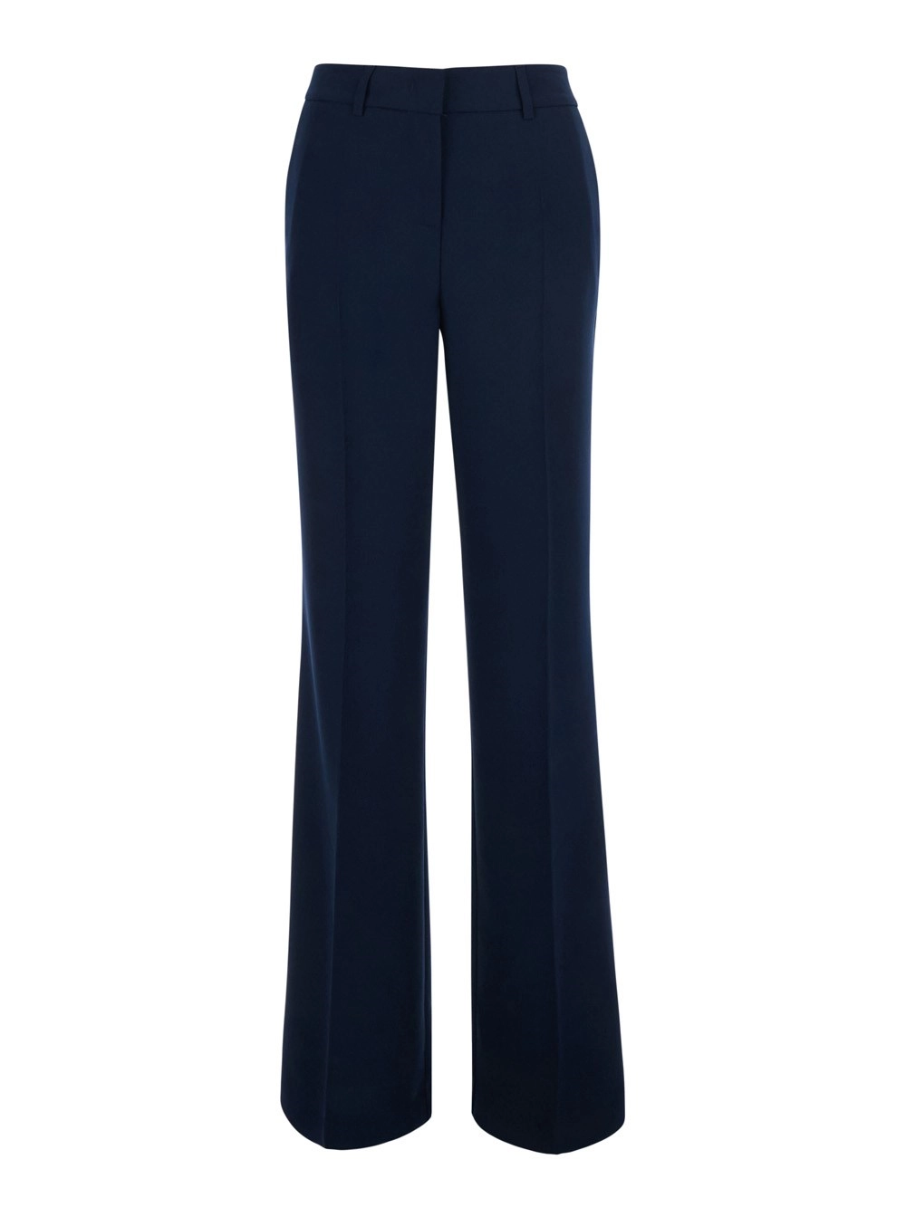 Leplain Pantaloni con passanti per cintura e gamba dritta in tessuto blu donna