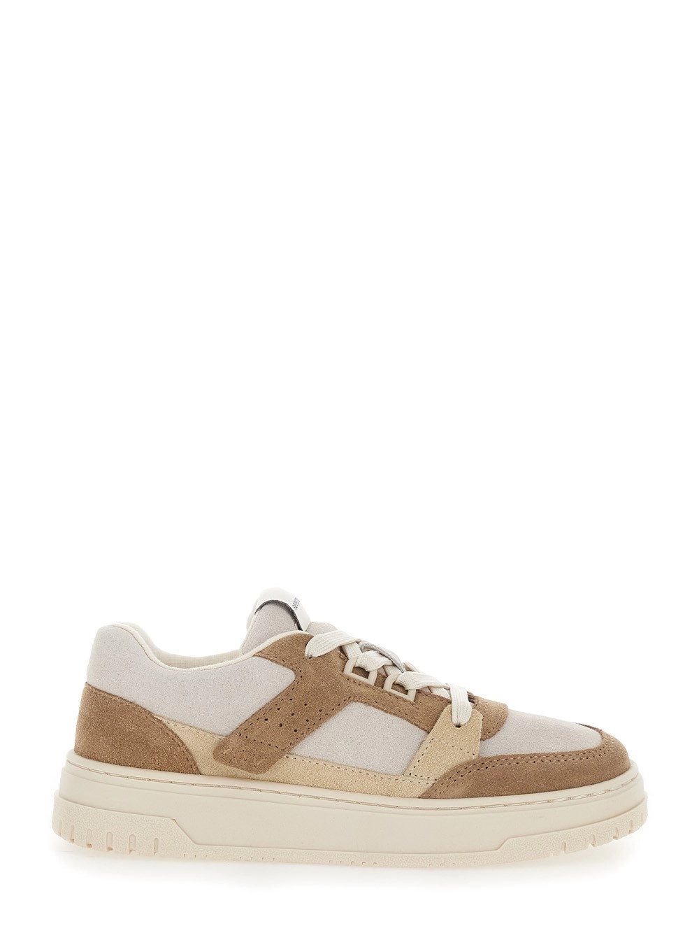 Emporio armani kids Sneaker Low Top con Patch Logo sulla in Pelle Scamosciata Beige Bambino