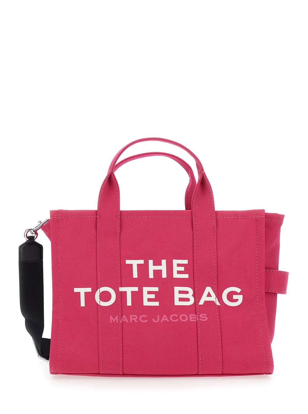 Marc Jacobs Borsa Shopping 'The Medium Tote' con Stampa Logo a Contrasto in Cotone Rosa Donna