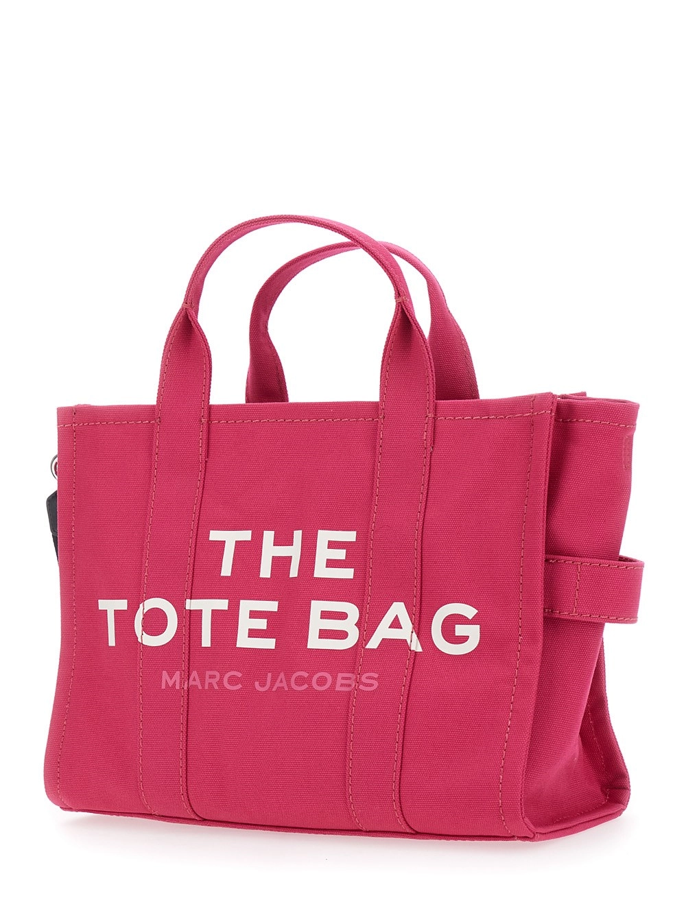 Marc Jacobs Borsa Shopping 'The Medium Tote' con Stampa Logo a Contrasto in Cotone Rosa Donna, view 2