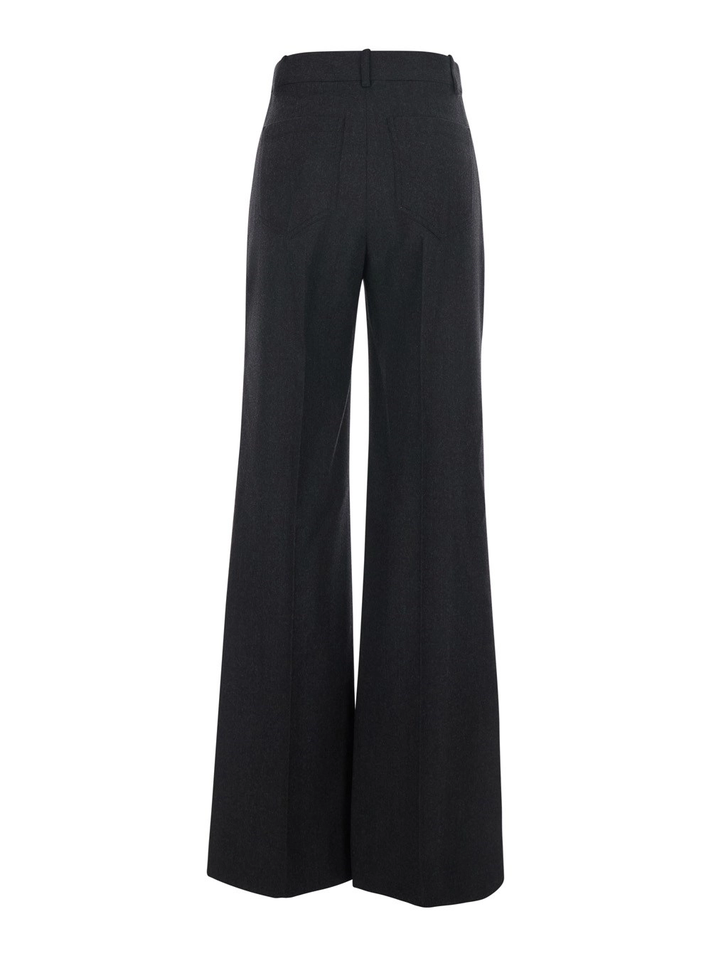 Victoria Beckham Pantaloni 'ALINA' con tasche applicate sul fronte in lana grigi donna, view 2