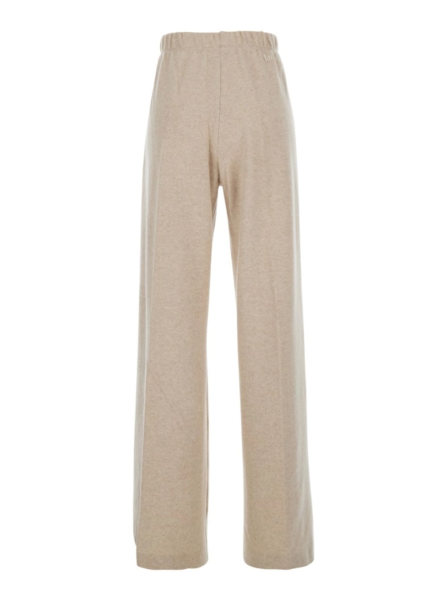 Max Mara Pure Pantaloni 'Micenea' con Pences sul Fronte e Logo Lettering sul Retro in Cashmere Beige Donna, view 2
