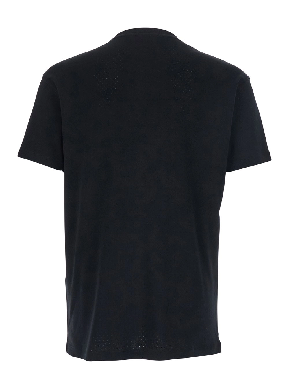 Tom Ford T-Shirt Nera con Ricamo Logo sul Fronte e Design Traforato in Cotone Uomo, view 2
