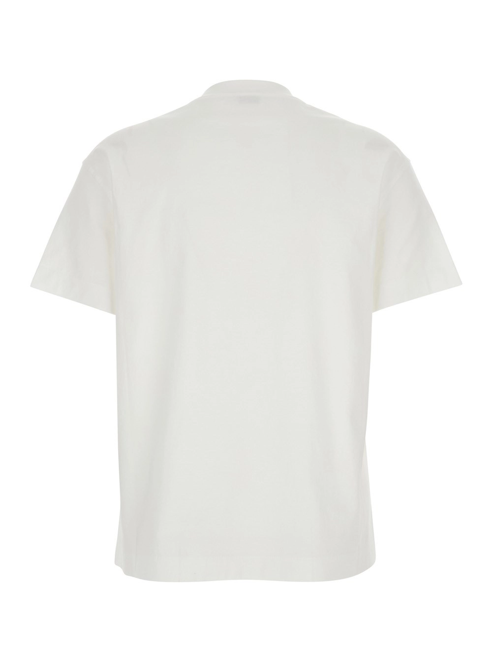 Brunello Cucinelli T-Shirt Girocollo con Dettaglio Monile sul Fronte in Cotone Bianca Donna, view 2
