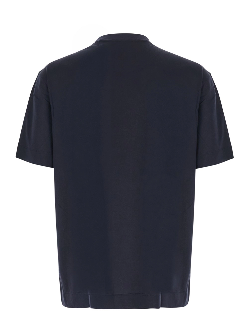 Emporio Armani Tshirt con logo lettering sul fronte in cotone blu uomo, view 2
