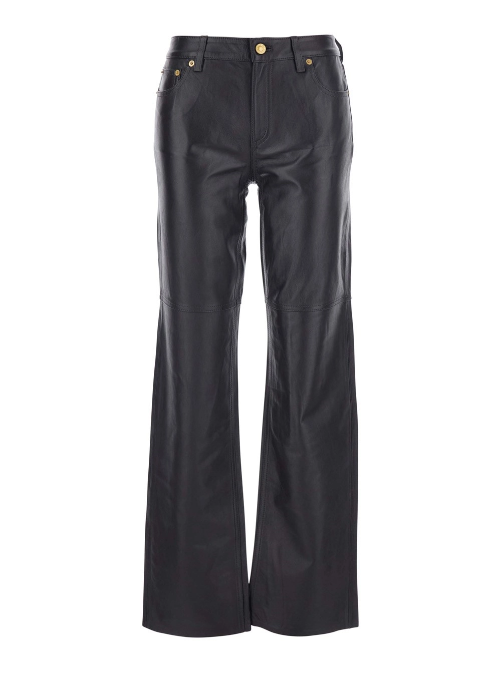 Michael michael kors Pantalone con Passanti per Cintura in Pelle Marrone Donna