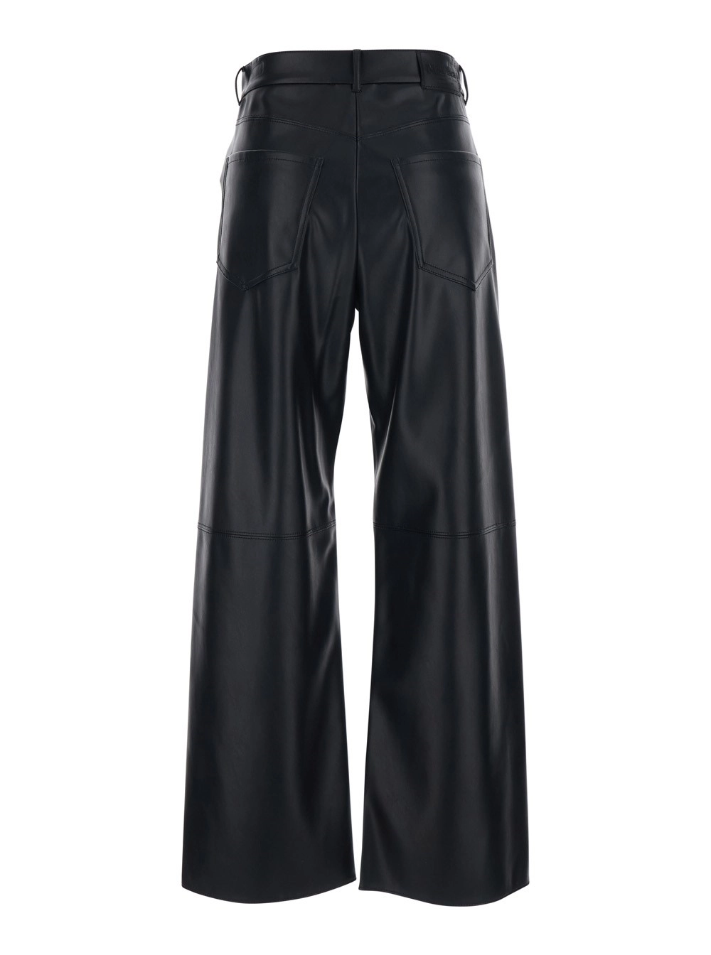 'S Max Mara Pantaloni con Passanti per Cinture e Tasche Applicate sul Retro in Eco Pelle Neri Donna, view 2