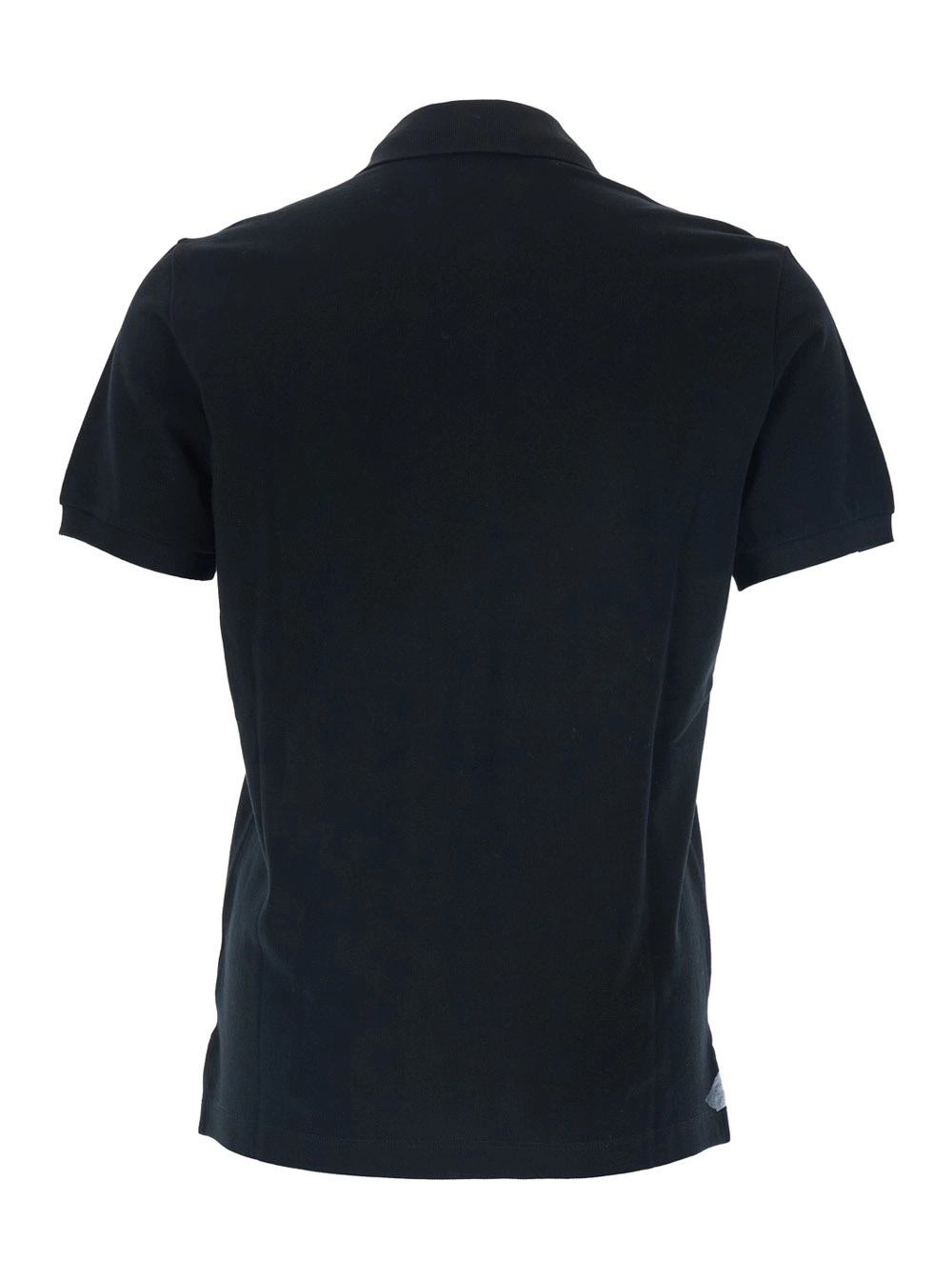 Fendi Polo con Patch Logo sul Fronte in Piquet di Cotone Nera Uomo, view 2