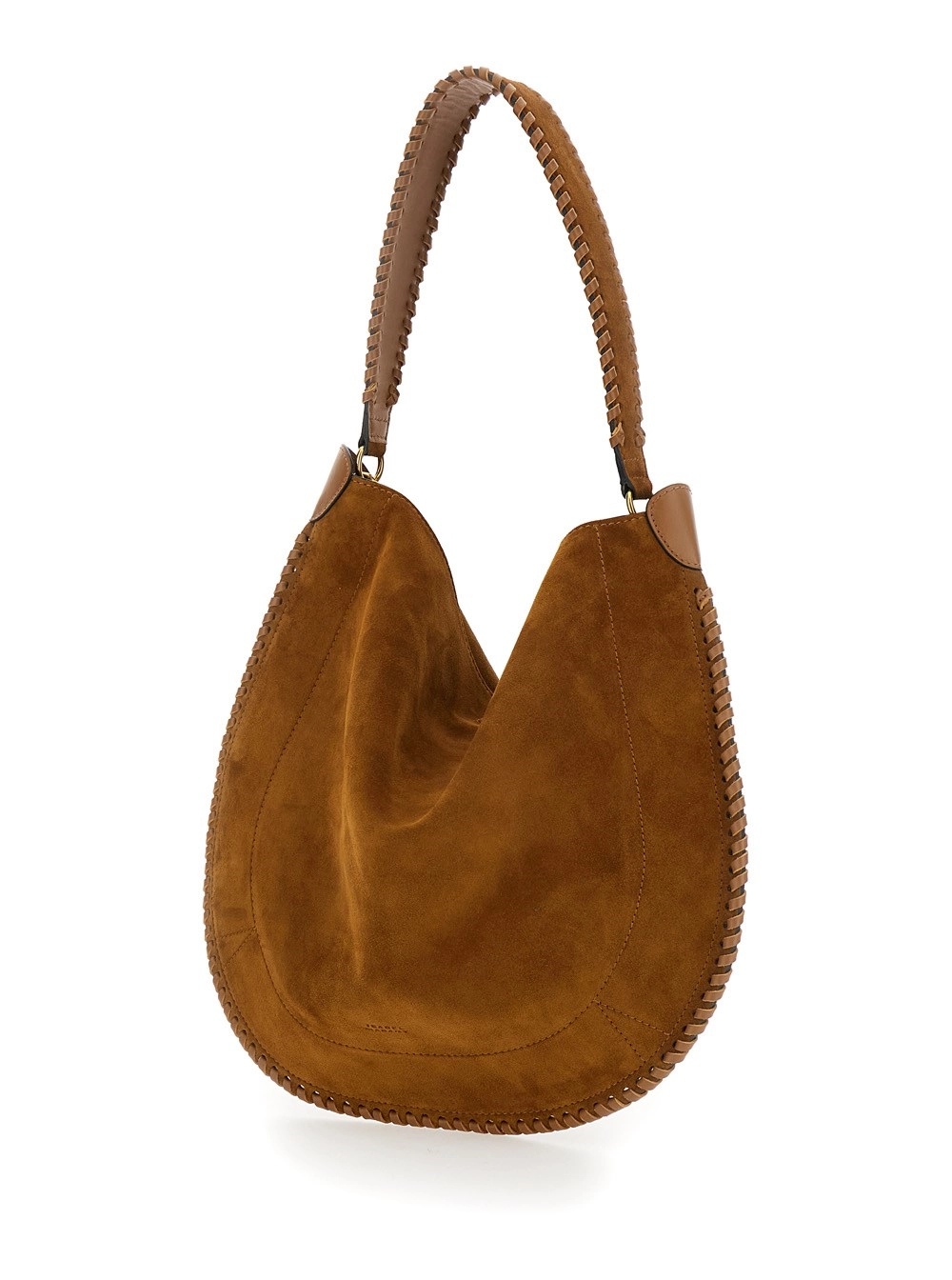 Isabel Marant Borsa a Tracolla 'Oskan Hobo' con Pochette Rimovibile in Suede Marrone Donna, view 2