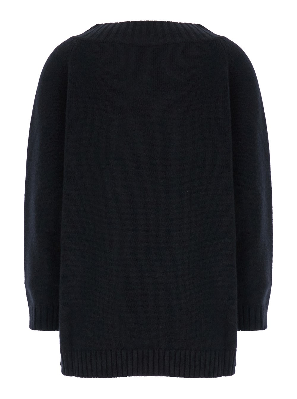 Max Mara Maglione 'Radames' con Scollo a Barca in Lana e Cashmere Nero Donna, view 2