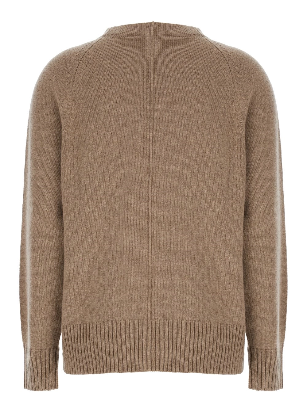 Max Mara Maglione Girocollo 'Toldim' con Dettaglio Cucitura Centrale in Cashmere Beige Donna, view 2