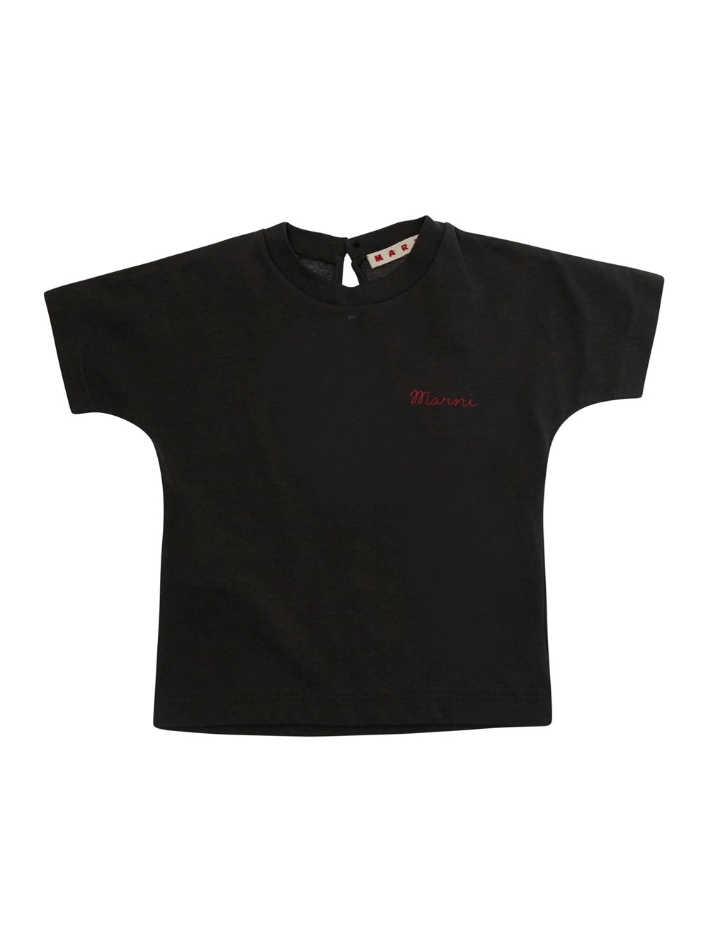 Marni kids T-shirt con logo lettering sul fronte in cotone grigia baby