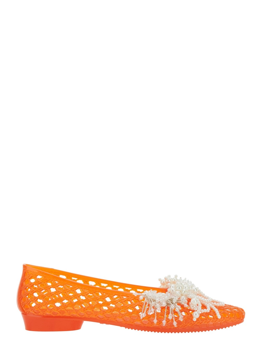 Heavenly jelly Ballerine 'Muse' con Dettagli con Perline in Tessuto Tecnico Arancioni Donna