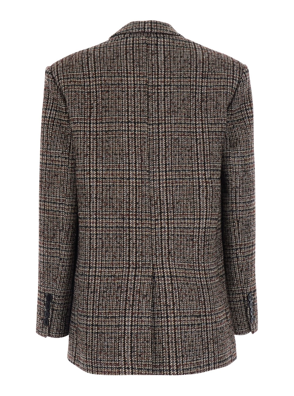 Leplain Giacca Monopetto con revers a lancia e motivo pied-de-poule all-over in misto lana multicolor donna, view 2