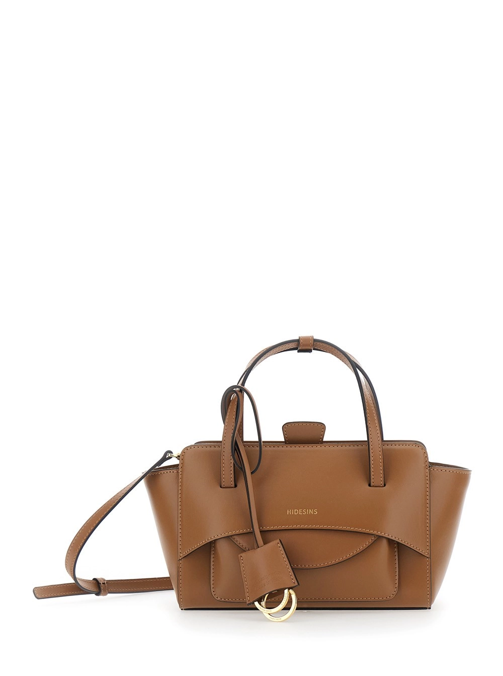 Hidesins Borsa a Mano Piccola con Tracolla Regolabile e Tasca sul Fronte in Pelle Marrone Donna
