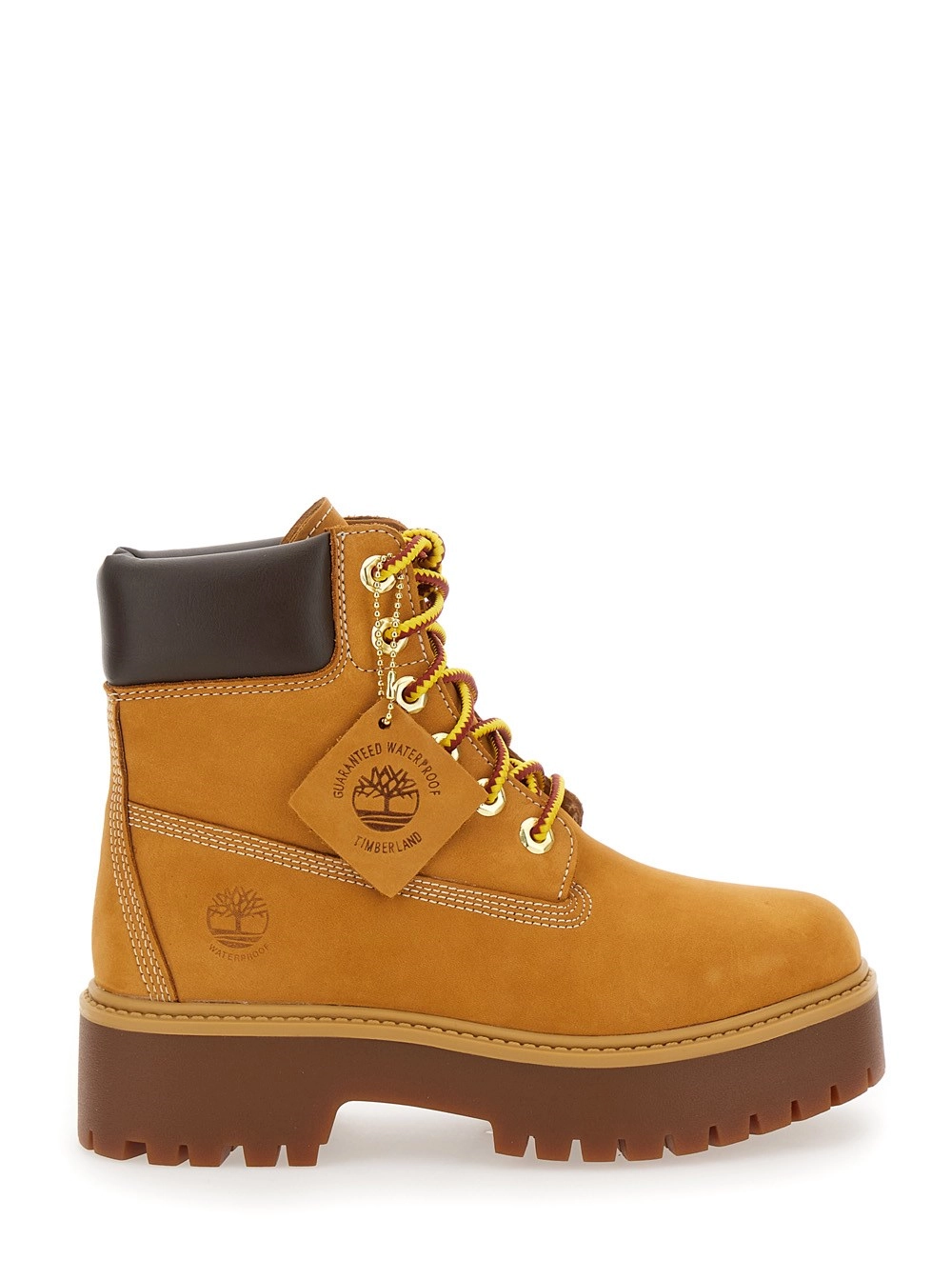 Timberland Anfibi impermeabili con targhetta logo in pelle nubuck Beige donna